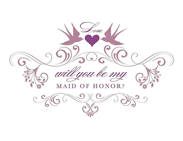 Front View - Rosebud & Orchid Will You Be My Maid of Honor Card - Classic