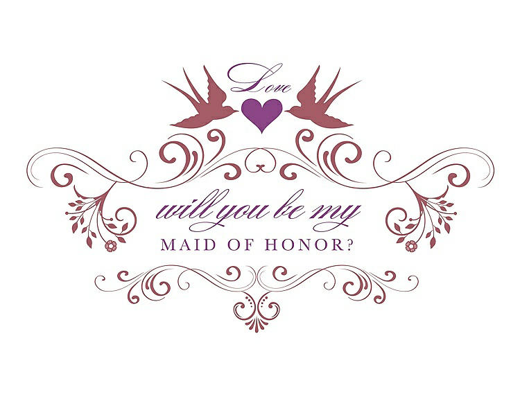 Front View - Spanish Rose & Orchid Will You Be My Maid of Honor Card - Classic
