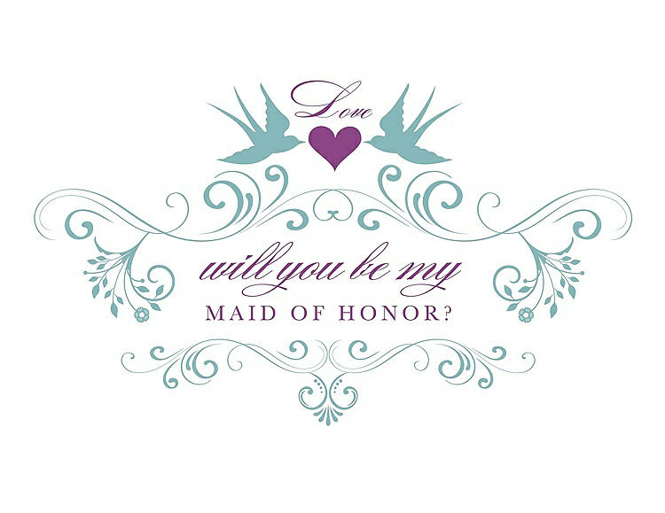 Front View - Seaside & Orchid Will You Be My Maid of Honor Card - Classic