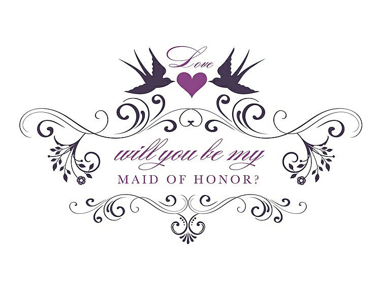 Front View - Violet & Orchid Will You Be My Maid of Honor Card - Classic