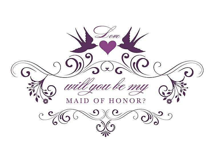 Front View - African Violet & Orchid Will You Be My Maid of Honor Card - Classic