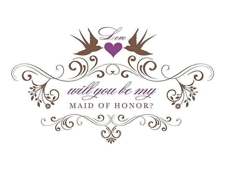 Front View - Almond & Orchid Will You Be My Maid of Honor Card - Classic