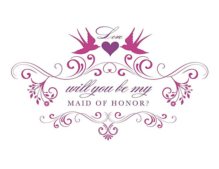 Front View - American Beauty & Orchid Will You Be My Maid of Honor Card - Classic