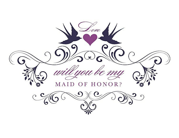Front View - Amethyst & Orchid Will You Be My Maid of Honor Card - Classic