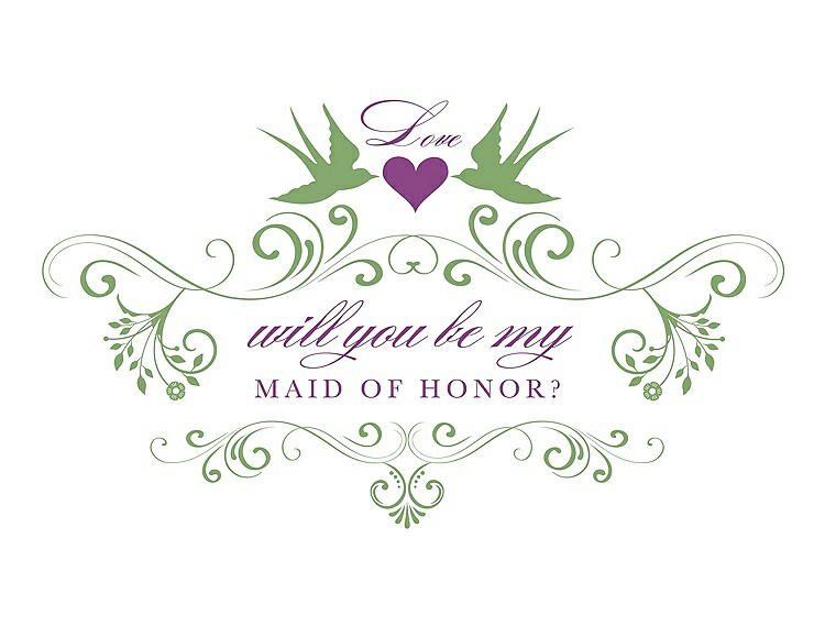 Front View - Apple Slice & Orchid Will You Be My Maid of Honor Card - Classic