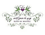 Front View Thumbnail - Appletini & Orchid Will You Be My Maid of Honor Card - Classic