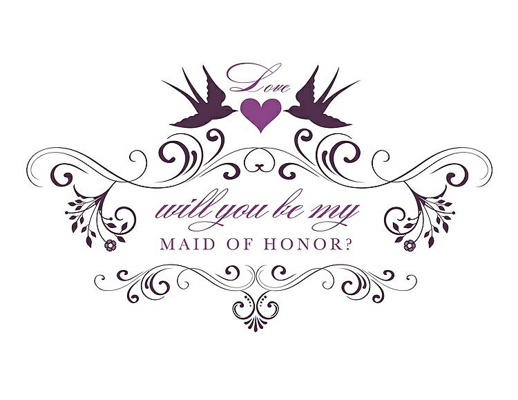 Front View - Aubergine & Orchid Will You Be My Maid of Honor Card - Classic