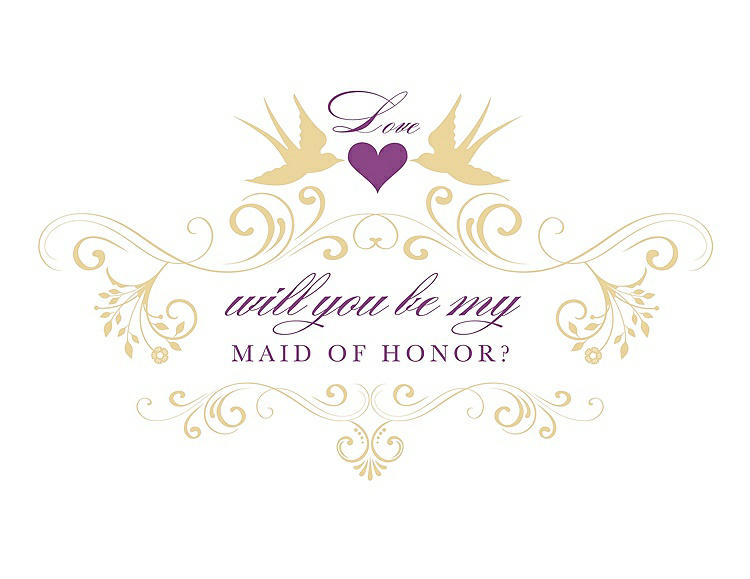 Front View - Buttercup & Orchid Will You Be My Maid of Honor Card - Classic