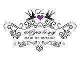 Front View Thumbnail - Black & Orchid Will You Be My Maid of Honor Card - Classic
