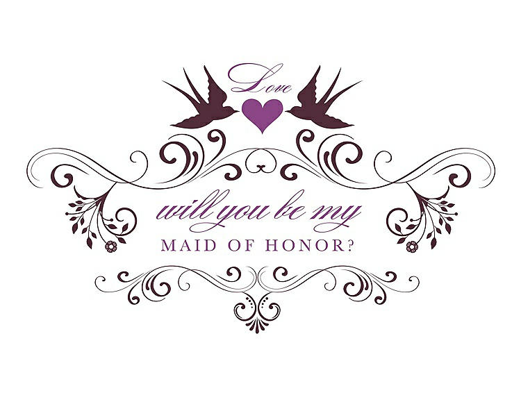 Front View - Bordeaux & Orchid Will You Be My Maid of Honor Card - Classic