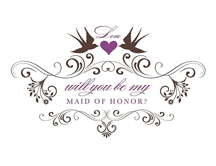 Front View - Brownie & Orchid Will You Be My Maid of Honor Card - Classic