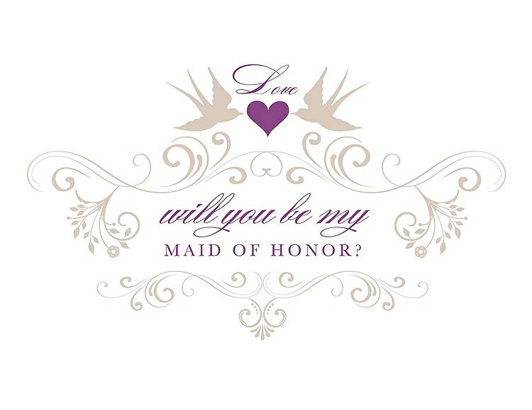Front View - Cameo & Orchid Will You Be My Maid of Honor Card - Classic