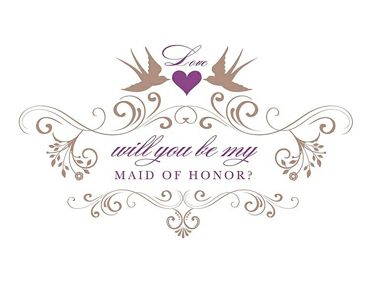 Front View - Cappuccino & Orchid Will You Be My Maid of Honor Card - Classic