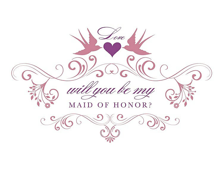 Front View - Carnation & Orchid Will You Be My Maid of Honor Card - Classic
