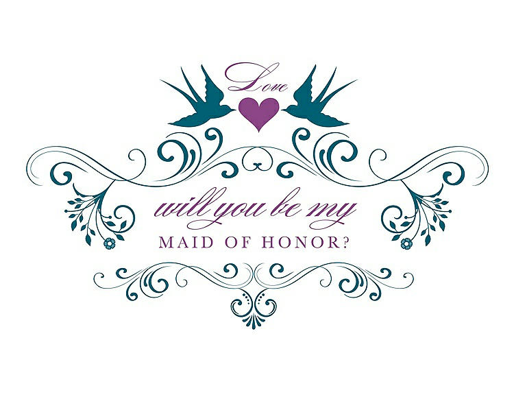 Front View - Caspian & Orchid Will You Be My Maid of Honor Card - Classic
