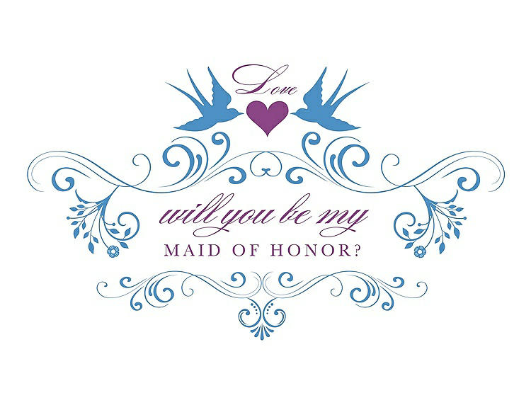 Front View - Cornflower & Orchid Will You Be My Maid of Honor Card - Classic