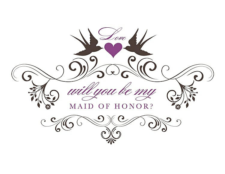 Front View - Chocolate & Orchid Will You Be My Maid of Honor Card - Classic