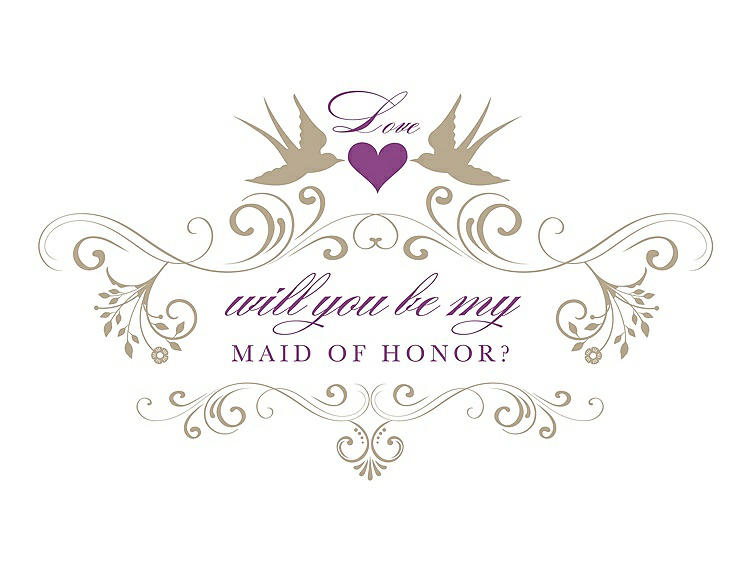 Front View - Champagne & Orchid Will You Be My Maid of Honor Card - Classic
