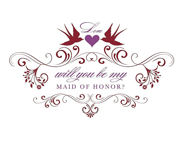 Front View - Claret & Orchid Will You Be My Maid of Honor Card - Classic
