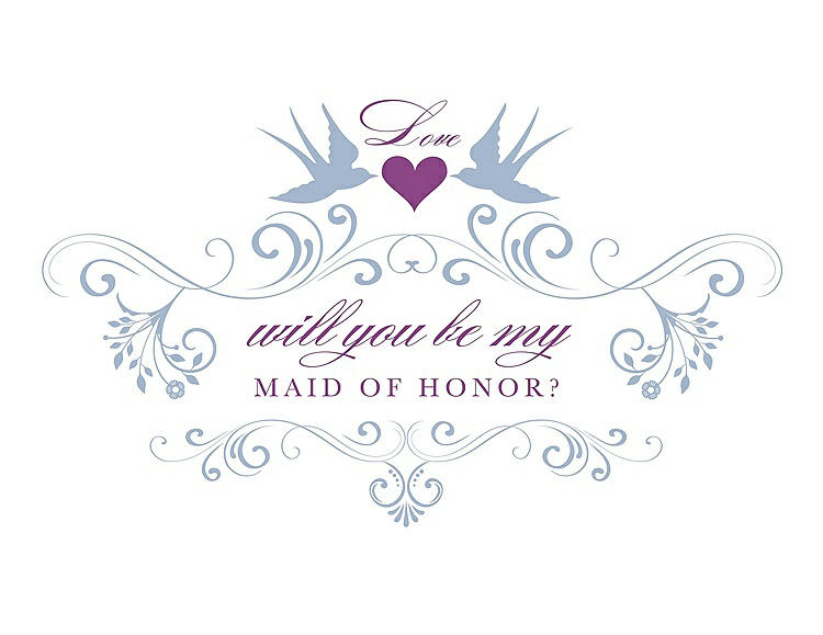 Front View - Cloudy & Orchid Will You Be My Maid of Honor Card - Classic