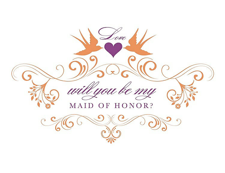 Front View - Clementine & Orchid Will You Be My Maid of Honor Card - Classic