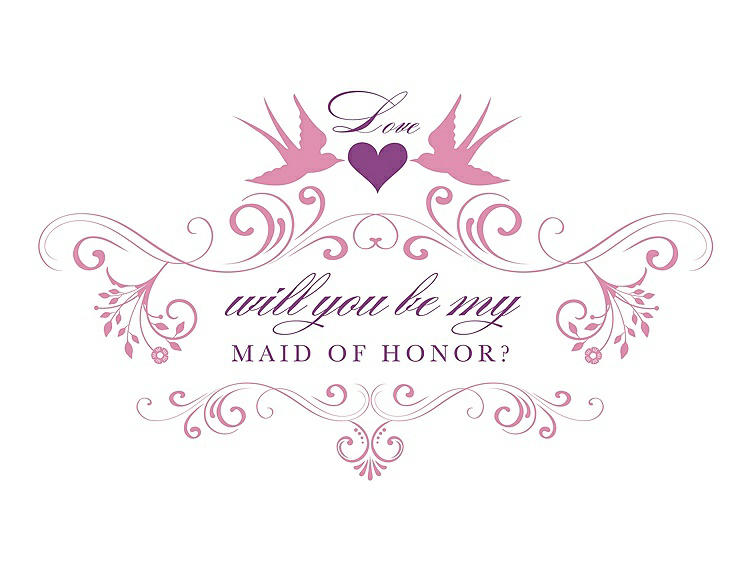 Front View - Cotton Candy & Orchid Will You Be My Maid of Honor Card - Classic