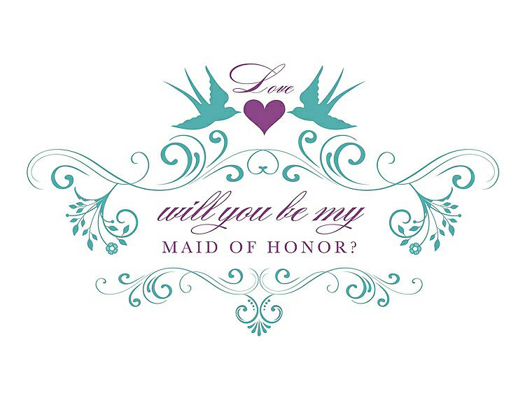 Front View - Capri & Orchid Will You Be My Maid of Honor Card - Classic