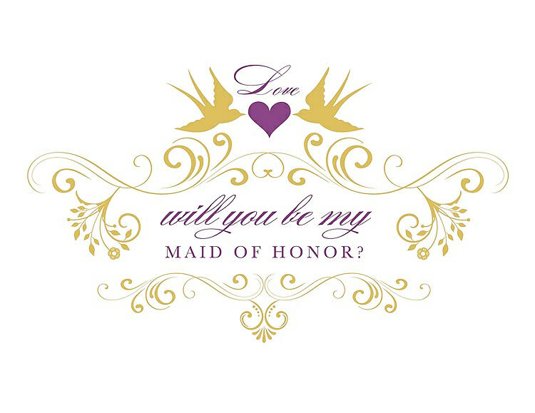 Front View - Daffodil & Orchid Will You Be My Maid of Honor Card - Classic