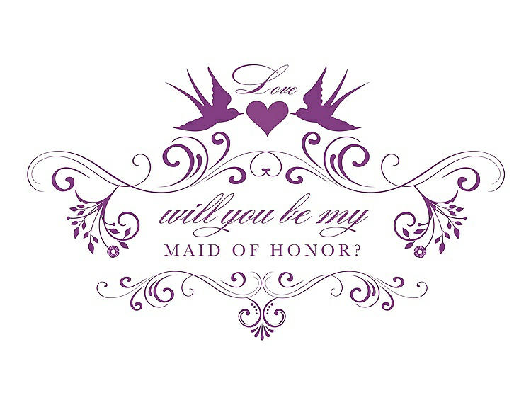 Front View - Dahlia & Orchid Will You Be My Maid of Honor Card - Classic