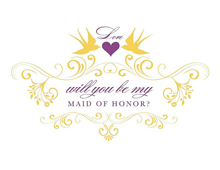 Front View - Daisy & Orchid Will You Be My Maid of Honor Card - Classic