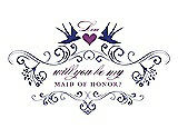 Front View Thumbnail - Electric Blue & Orchid Will You Be My Maid of Honor Card - Classic