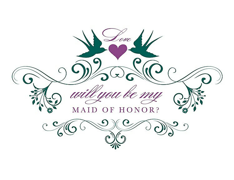 Front View - Emerald & Orchid Will You Be My Maid of Honor Card - Classic