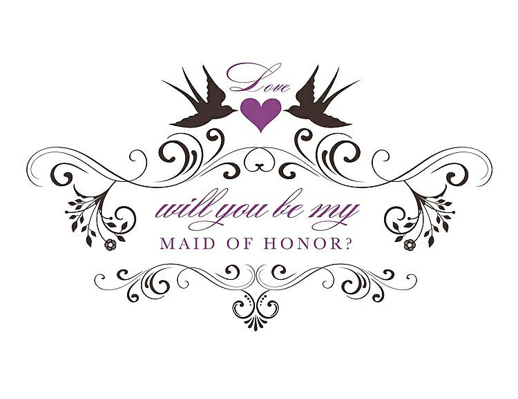 Front View - Espresso & Orchid Will You Be My Maid of Honor Card - Classic