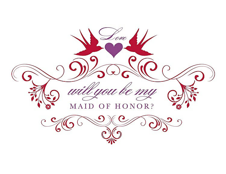 Front View - Flame & Orchid Will You Be My Maid of Honor Card - Classic