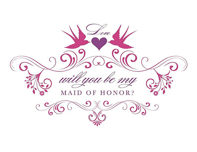 Front View - Fuchsia & Orchid Will You Be My Maid of Honor Card - Classic