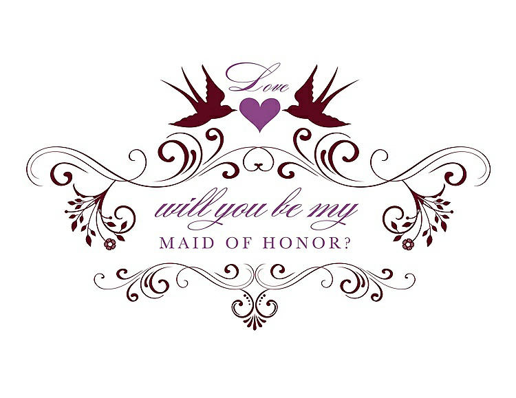 Front View - Garnet & Orchid Will You Be My Maid of Honor Card - Classic