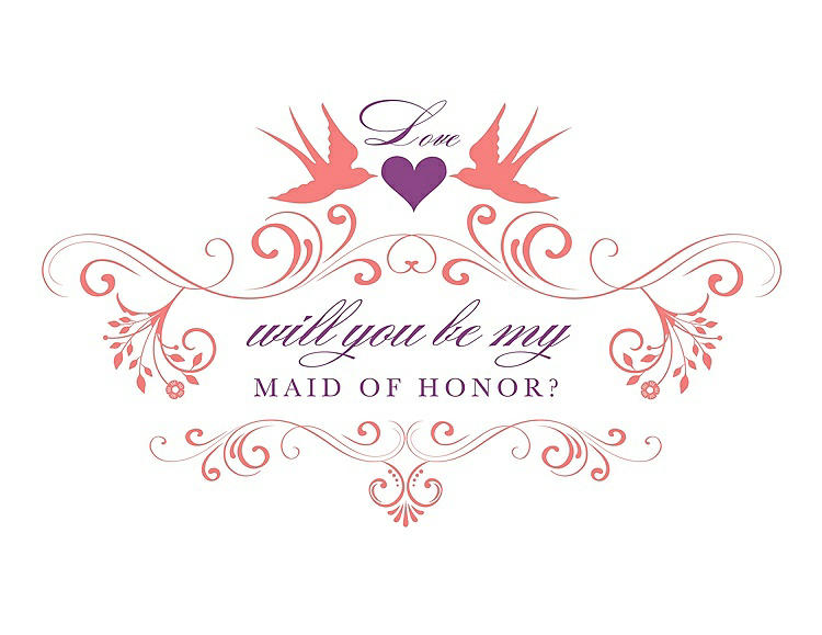 Front View - Ginger & Orchid Will You Be My Maid of Honor Card - Classic