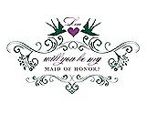 Front View Thumbnail - Hunter Green & Orchid Will You Be My Maid of Honor Card - Classic
