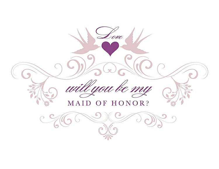 Front View - Ice Pink & Orchid Will You Be My Maid of Honor Card - Classic