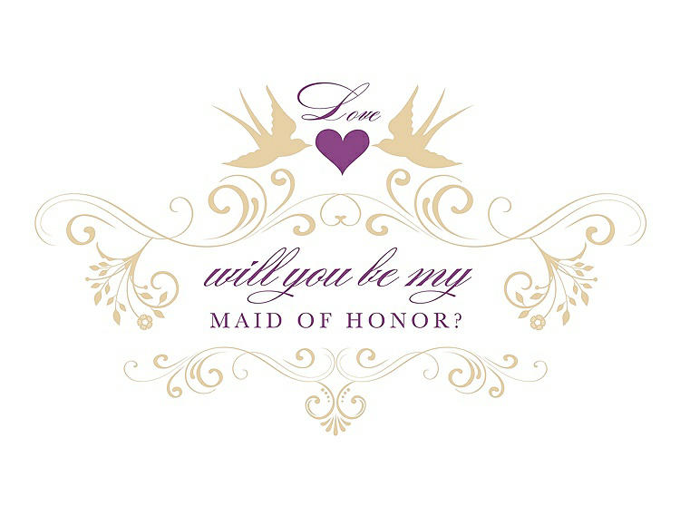 Front View - Ice Yellow & Orchid Will You Be My Maid of Honor Card - Classic