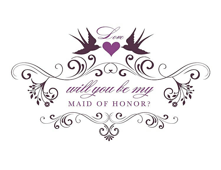 Front View - Italian Plum & Orchid Will You Be My Maid of Honor Card - Classic