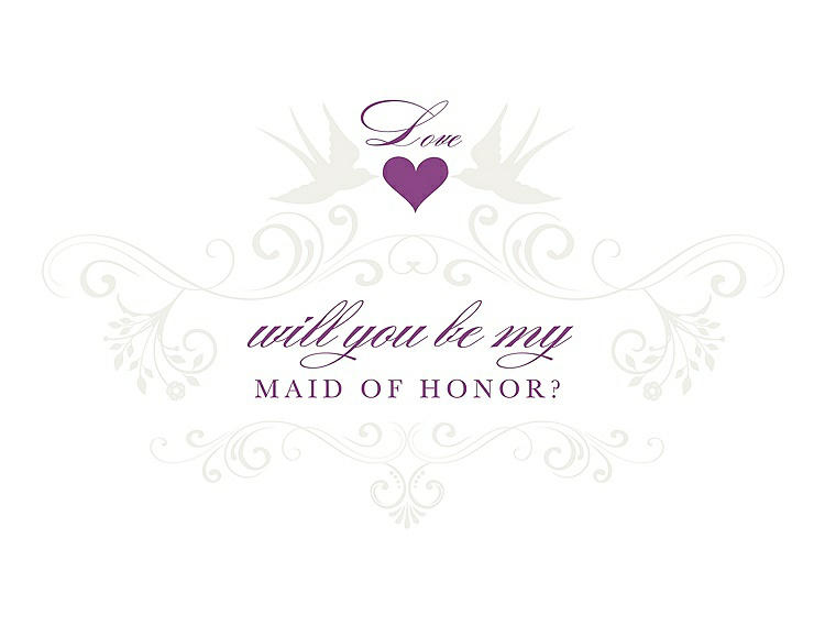 Front View - Ivory & Orchid Will You Be My Maid of Honor Card - Classic