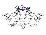 Front View Thumbnail - Larkspur Blue & Orchid Will You Be My Maid of Honor Card - Classic