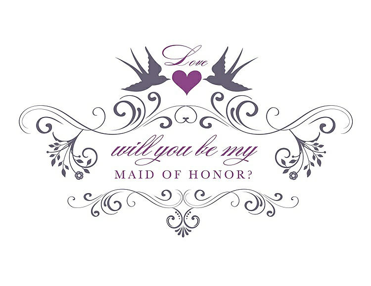 Front View - Lavender & Orchid Will You Be My Maid of Honor Card - Classic
