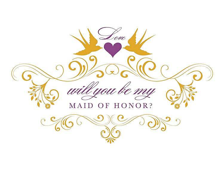 Front View - Mango & Orchid Will You Be My Maid of Honor Card - Classic