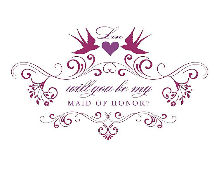 Front View - Merlot & Orchid Will You Be My Maid of Honor Card - Classic