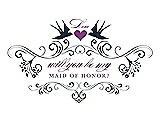 Front View Thumbnail - Midnight Navy & Orchid Will You Be My Maid of Honor Card - Classic