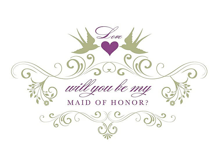 Front View - Mint & Orchid Will You Be My Maid of Honor Card - Classic