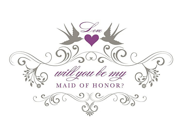 Front View - Mocha & Orchid Will You Be My Maid of Honor Card - Classic