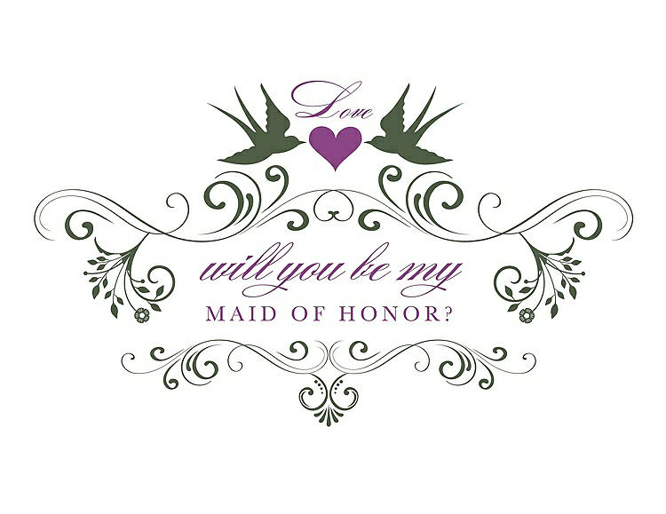 Front View - Moss & Orchid Will You Be My Maid of Honor Card - Classic